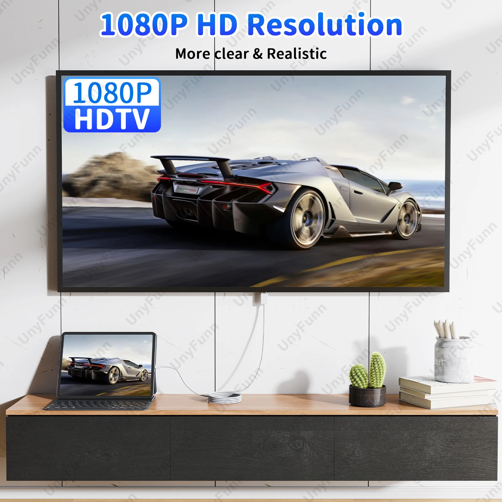 Lighting to HDTV Adapter Converter for iPhone to HDTV Monitor Projector Display Sync Screen Video Sound iPhone to HDTV Cable