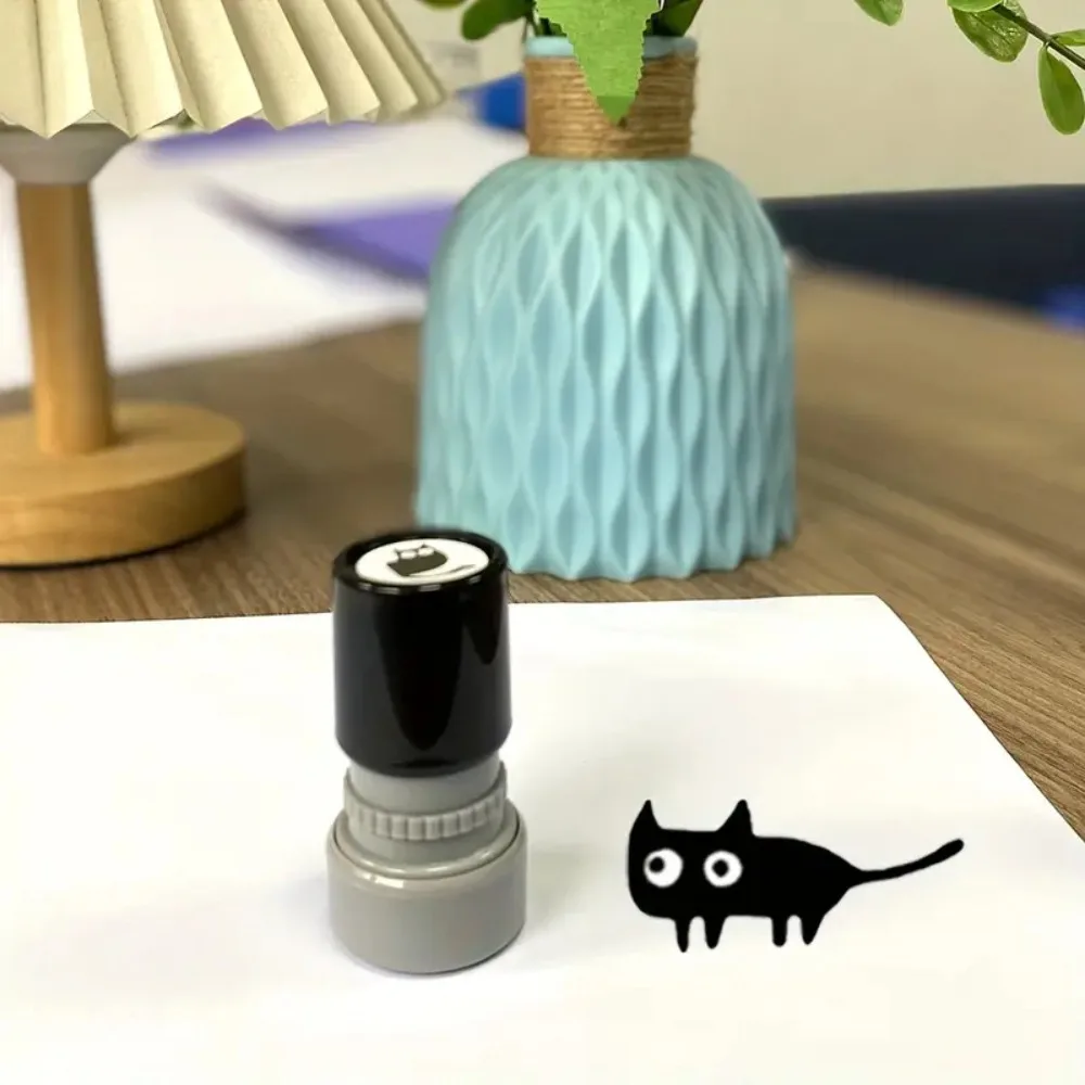 Cartoon Set Award Black Cat Seal Stamp Encourage Students Cute Cat Children's Stamp Toys Praise Durable Graffiti Tools Homework