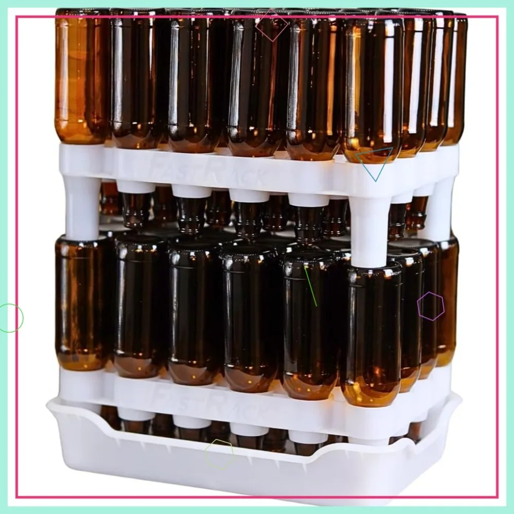 

24-Bottle Drying Rack & Tray | Stackable Storage for Wine & Beer Bottles | Dishwasher Safe Home Brewing Supplies