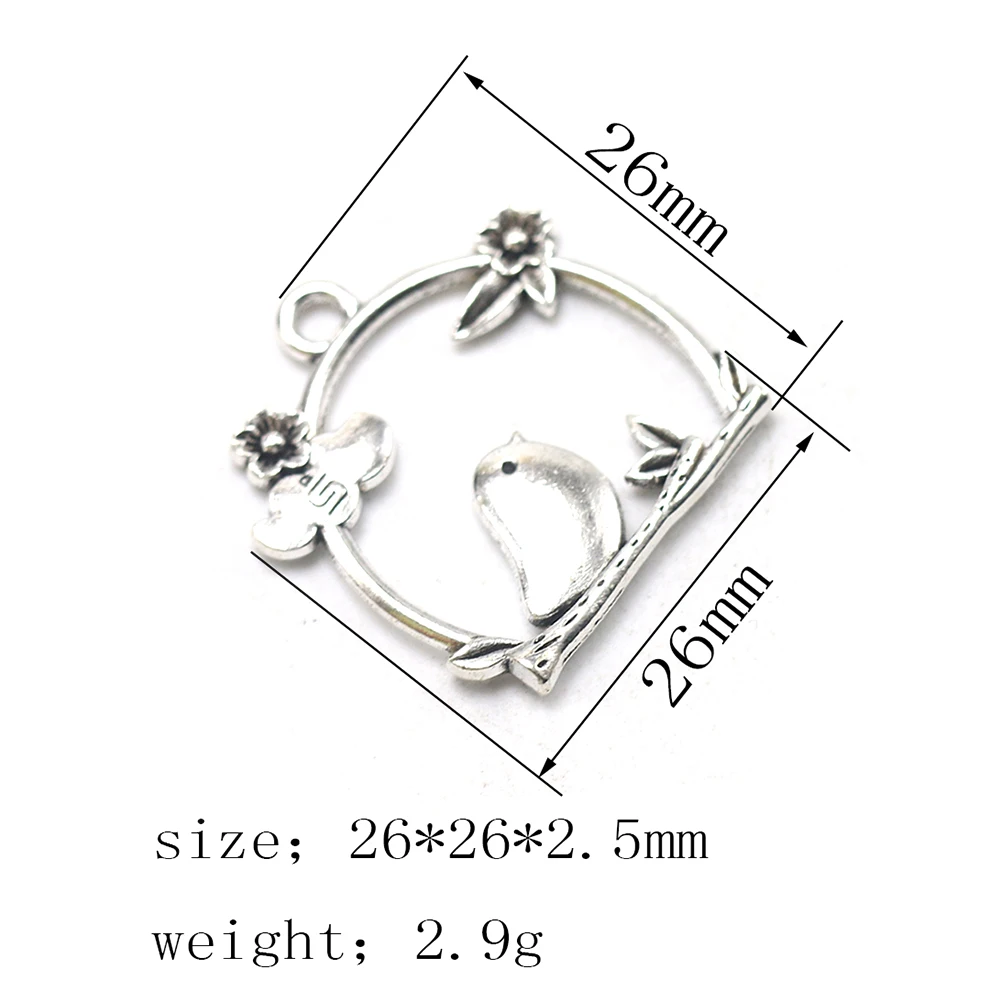 

20 Pcs Alloy Bird Pendant Charm Korean Version DIY Charms Jewelry Making Pendants