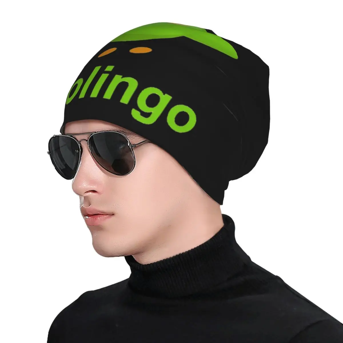 Duolingo Owl Duo Warm Knitted Cap Hip Hop Bonnet Hat Autumn Winter Outdoor Beanies Hats for Unisex Adult