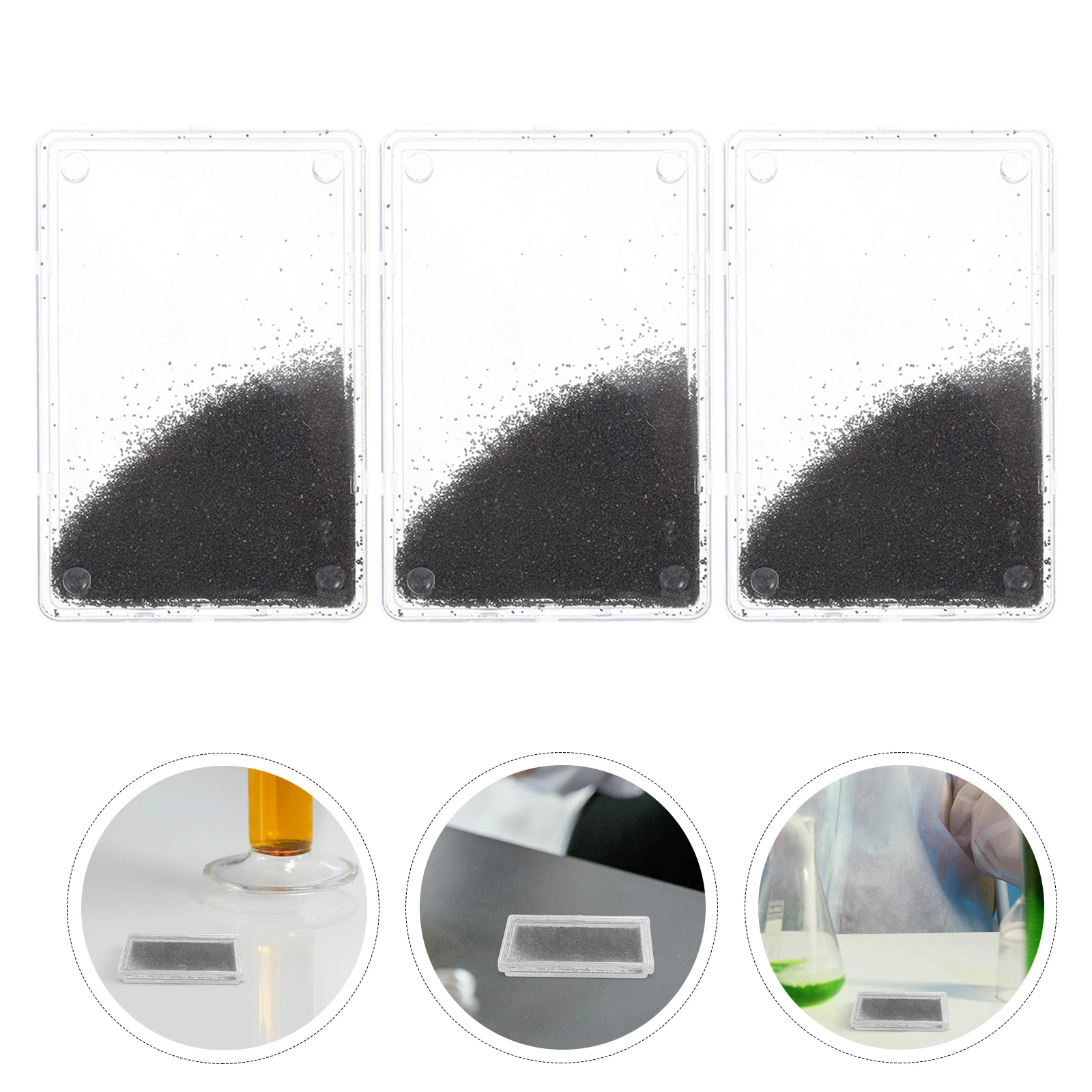 

4 Pcs Magnetic Field Iron Powder Box Experiment Filing Case Shavings for Science Filings Instrument