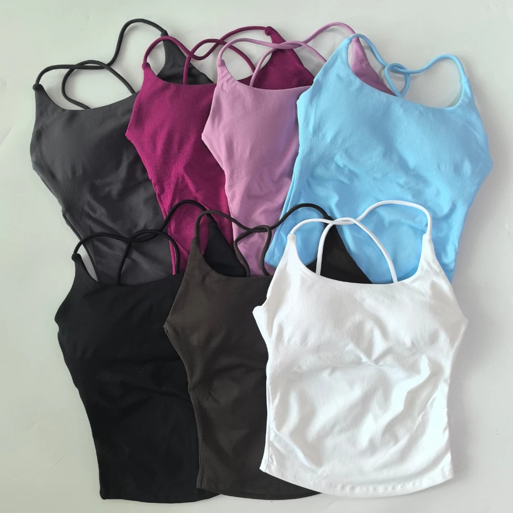 Pericic Twist Back Top Sexy Rückenfreies Gepolstertes Gym-Top Damen Yoga-Anzug Weste Eingebauter BH Activewear Atmungsaktiver Sport-BH Tanktops – Detail 4
