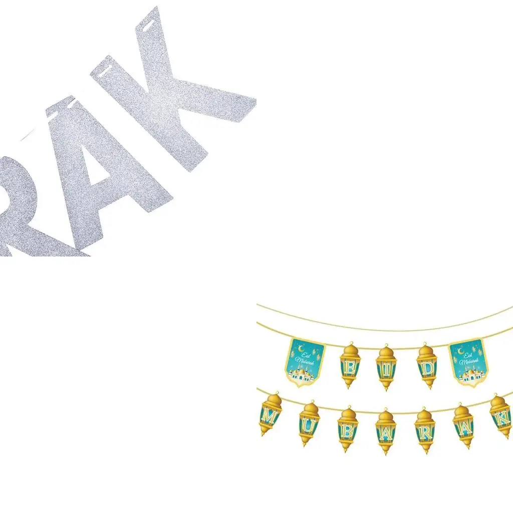 Eid Mubarak for Banner Moon Star Castle Pendant Hanging Ornament Pull Flag