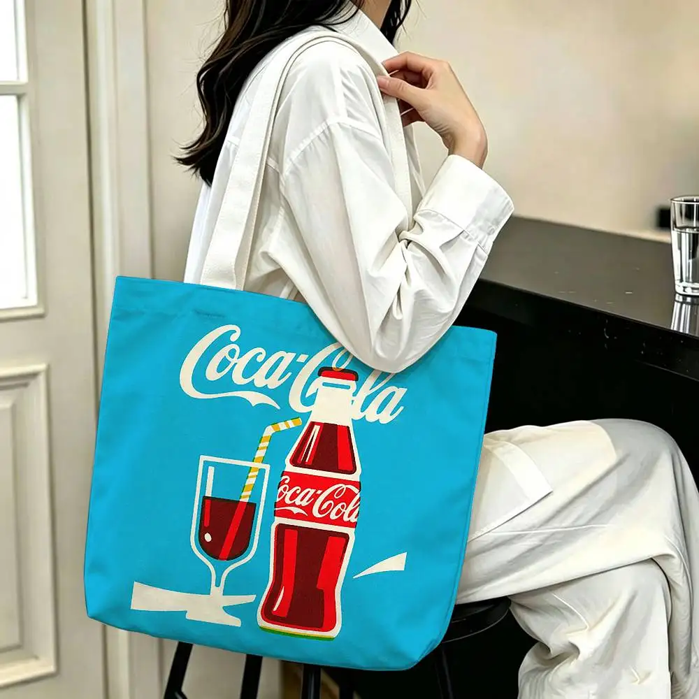 S-Soda Water C-Coca-C-Cola   Printed Canvas Tote Bag Shoulder Bag Commuter Mommy Shopping Bag