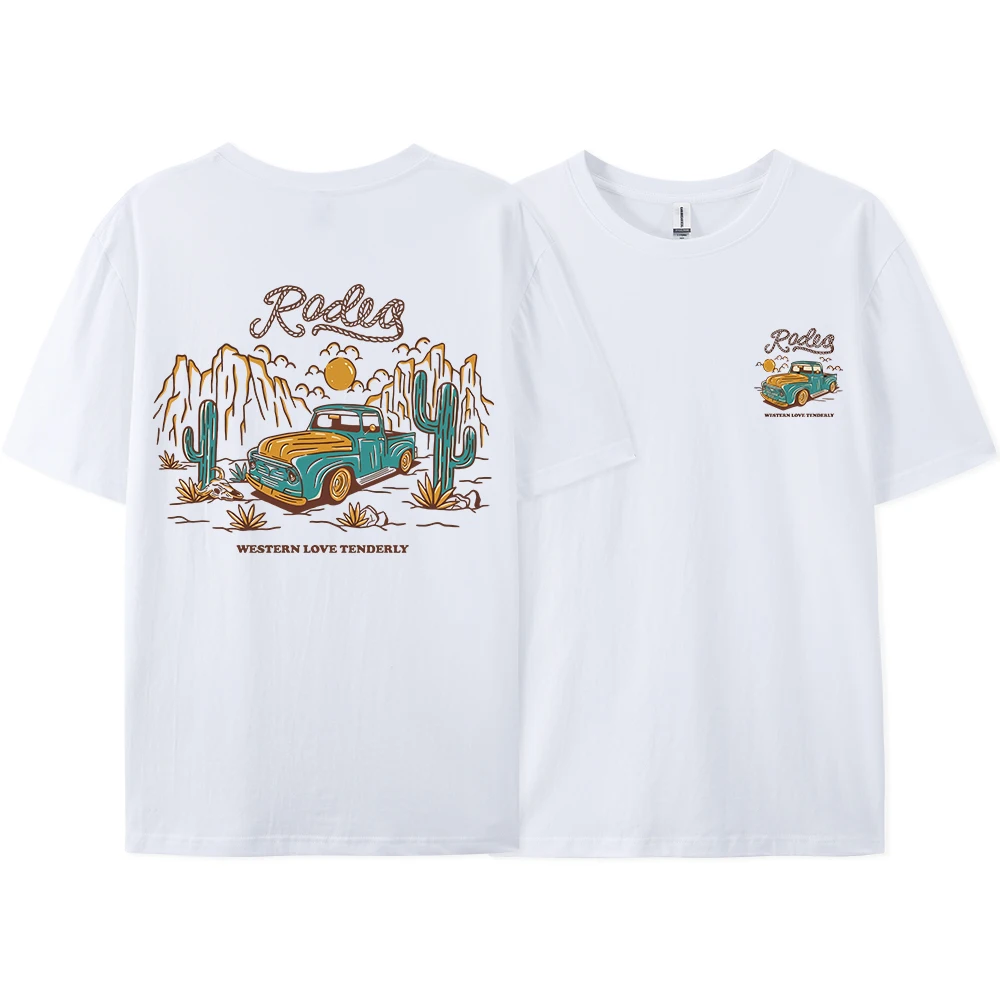 Men 100% Cotton Smiling Glitter Broken Bear Graphic Print T Shirts Short Sleeve Avant-garde Casual Summer Streetwear Tops