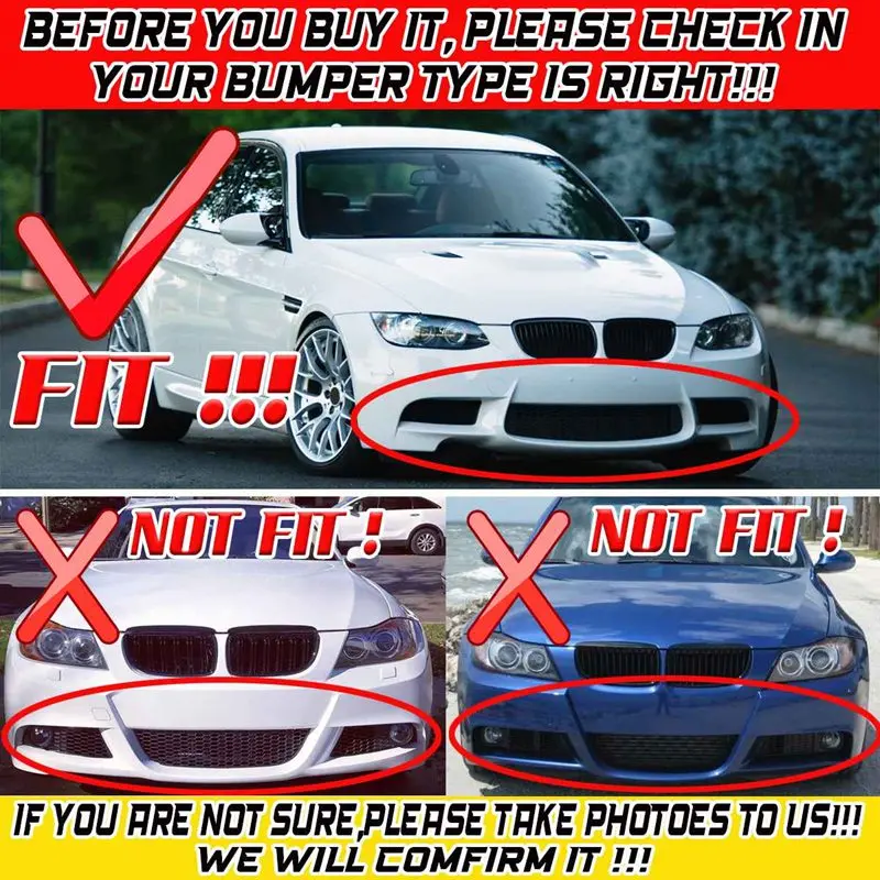 4pcs E90 Car Front Bumper Splitter Diffuser Lip Protector Spoiler Deflector Lips Guard For BMW E90 E91 E92 E93 M3 2007-2013