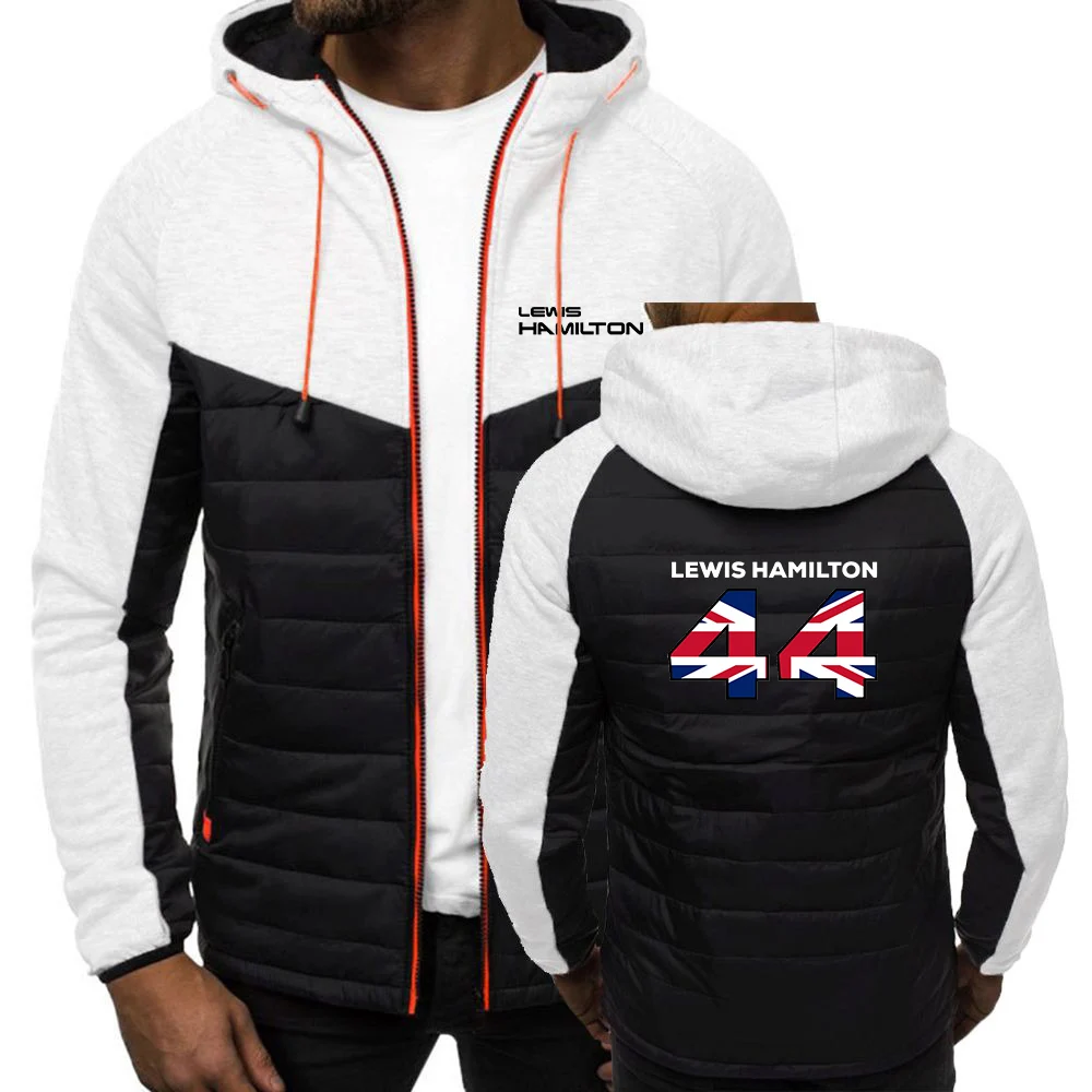 F1 Driver Lewis Hamilton Digital 44 Men's Fleece Hooded Stitching   Jacket New Winter keep warm Clothing Zipper Printing Coat view 6