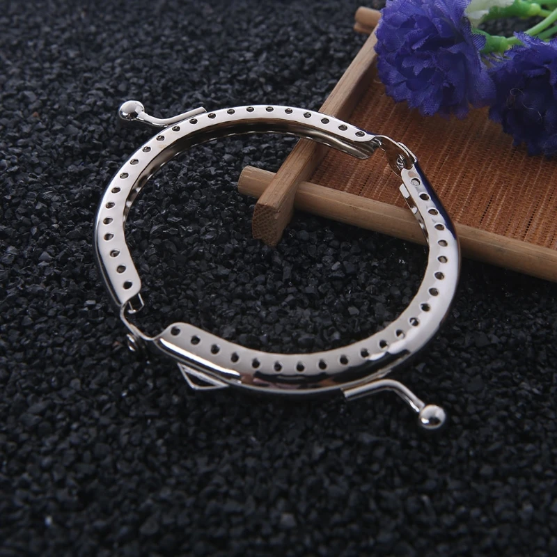 1PC Metal Frame Kiss Clasp Arch For Clutch Coin Purse Bag Silver Tone 6.5cm