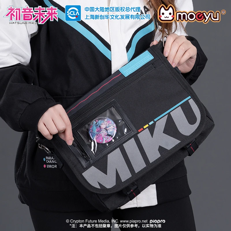 Imagem -04 - Moeyu Hatsune Miku Bolsa de Ombro para Mulheres e Homens Bolsas Crossbody Vocaloid Cosplay Bags Bolsa Bolsala dos Homens da Escola Bolsa Multifuncional