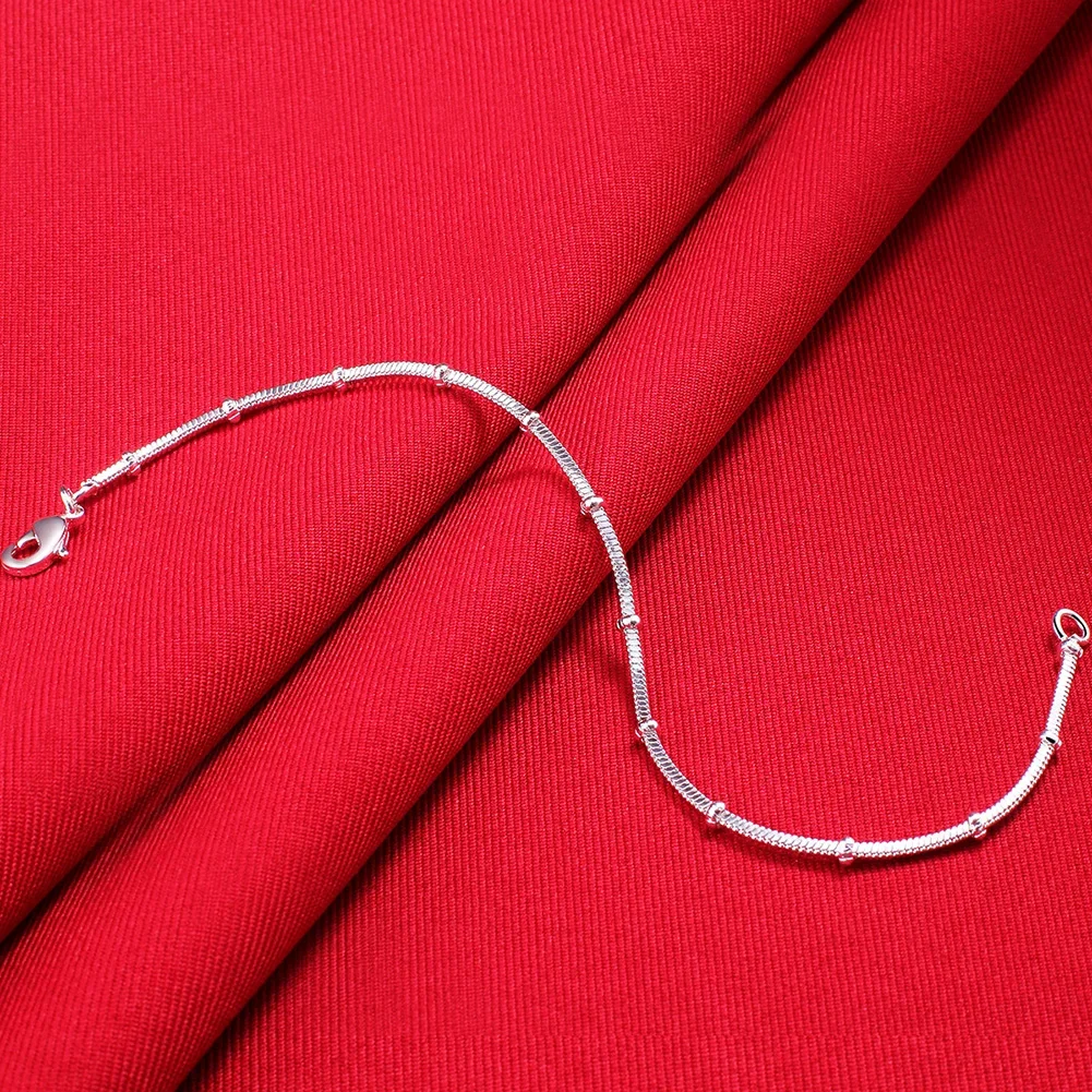 Bonita 925 Sterling Silver Fine Snake Chain Bracelet para Mulheres, Encantos de Luxo, Jóias Da Moda, Festa De Casamento, Presentes De Feriado, Quente