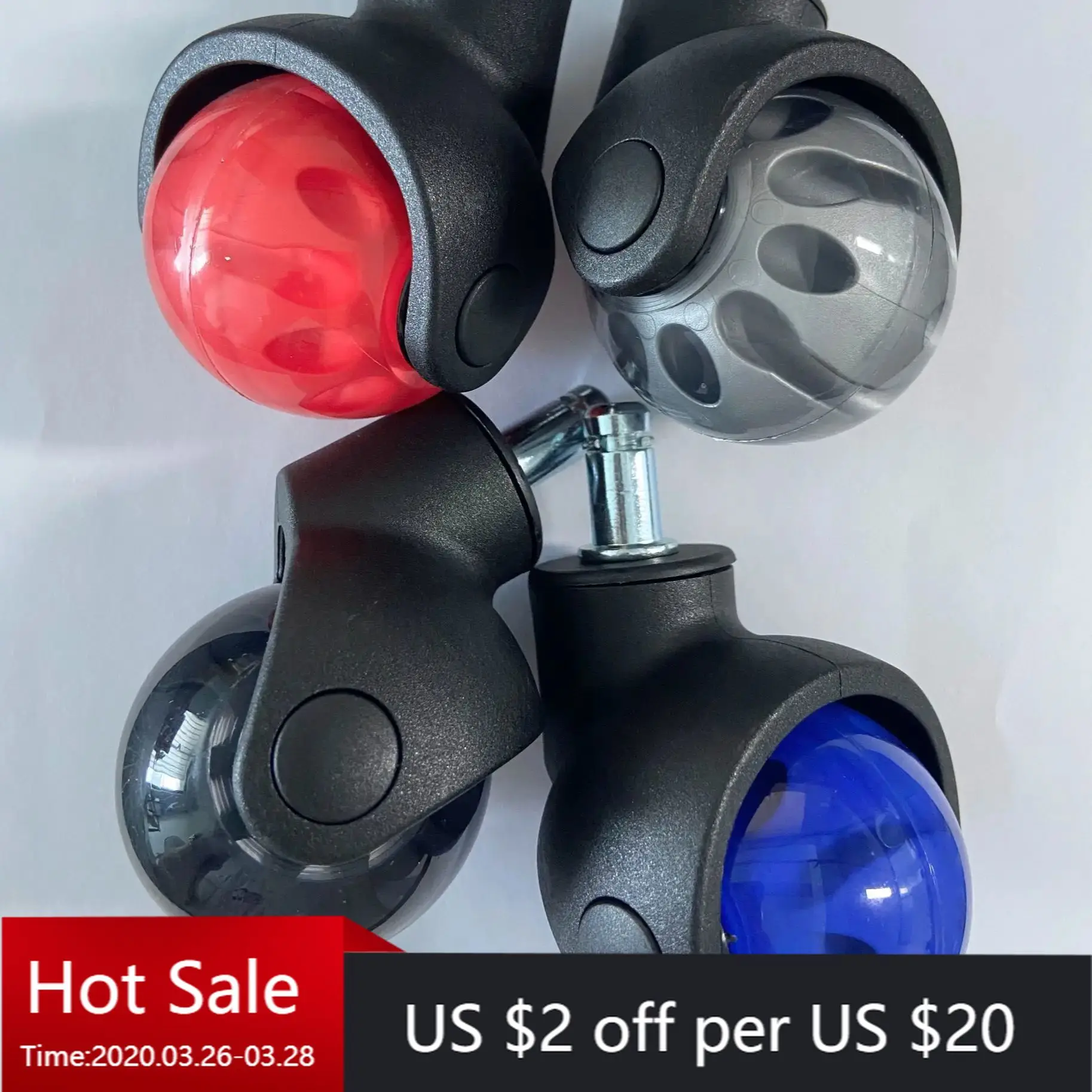 

5-Pack 2" Heavy Duty Office Chair Casters - Quiet Smooth Gliding Wheels, Optional M11 Pole for Desk Chairs