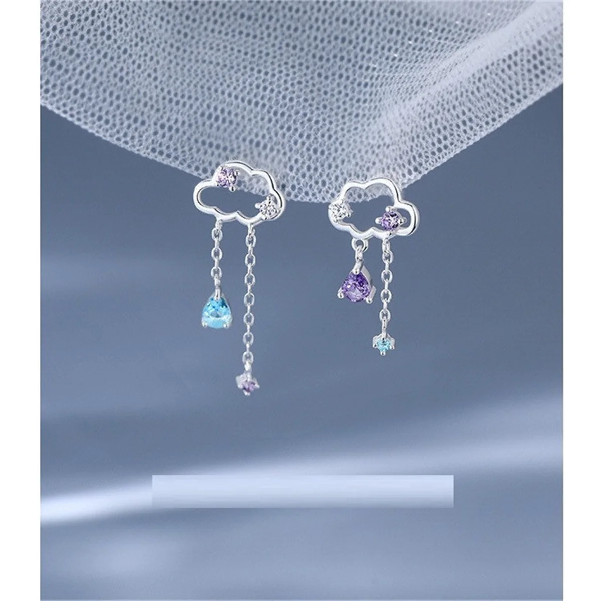 Koreanische Exquisite Planet Mond Schmetterling Quaste Ohrringe für Frauen Funkelnden Kristall Asymmetrische Tropfen Ohrringe Mädchen Partei Schmuck – Detail 10