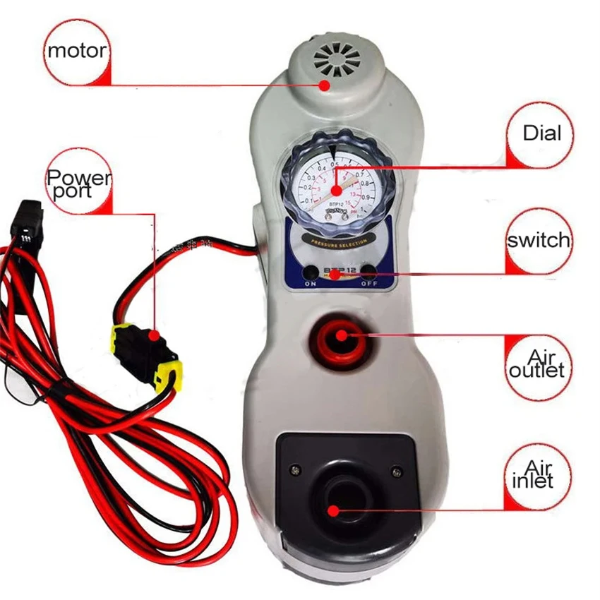 BRAVO On-board Marine Air Pump DC 12V Electric Air Pump Marine For Inflatable Boat /Sofa/ Bed/ Pool Air Flow 500L/min