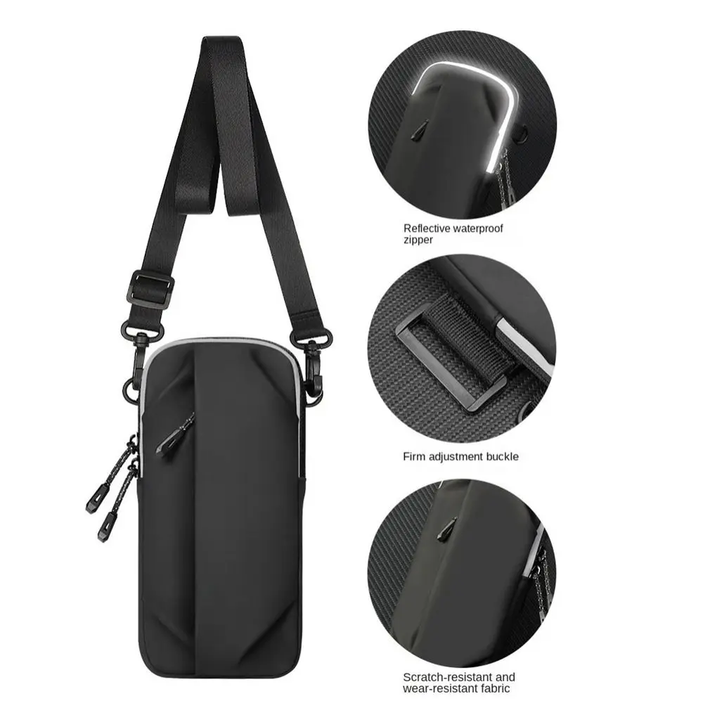 New Nylon Running Arm Bag Waterproof Multifunctional Crossbody Bags Reflective Fashion Mobile Phone Bag Sports