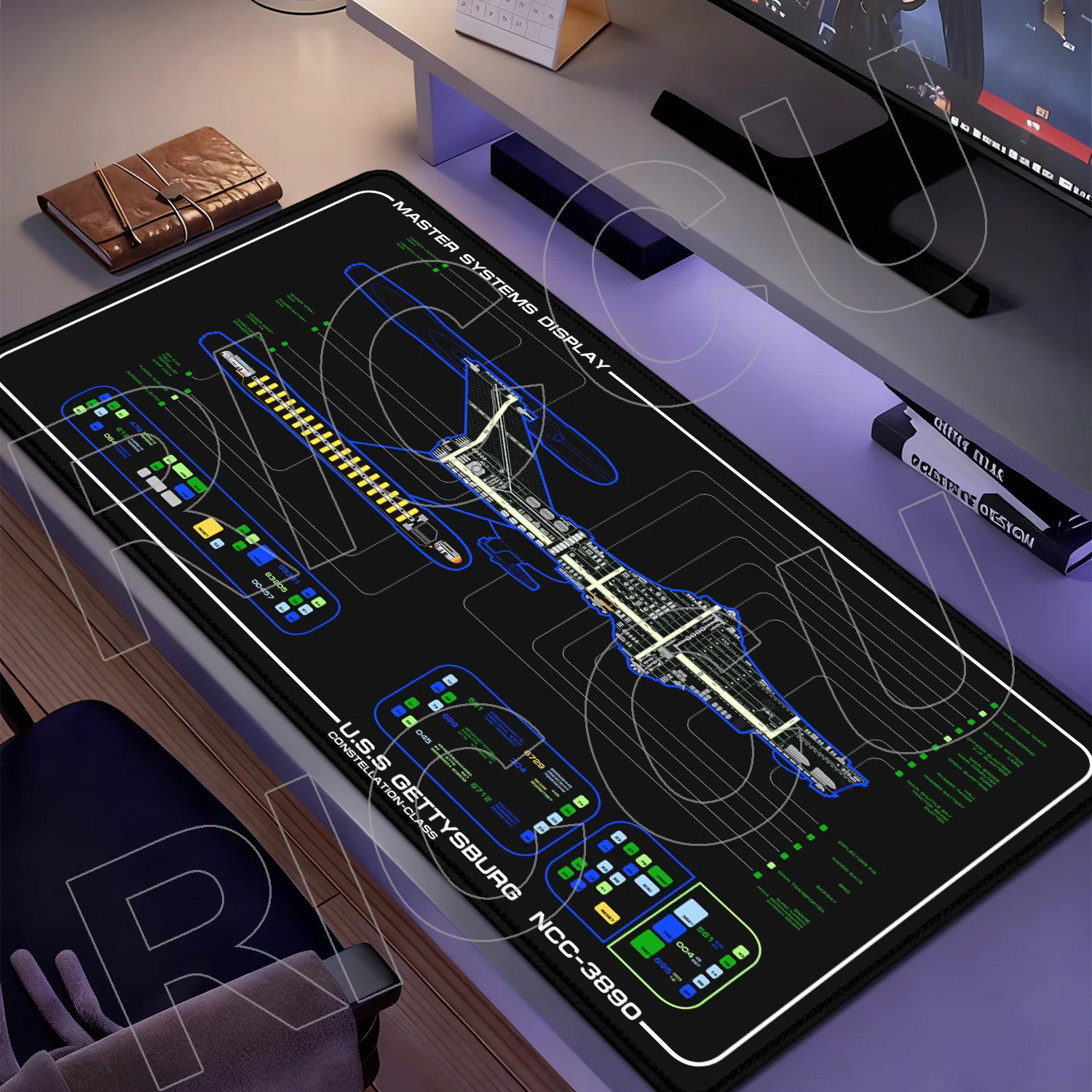 

XXL HD print Game Mouse Pad Star Trek Office PC Accessories Keyboard Starship Blueprint Gamer Computer Cabinet Desk Mat carpet