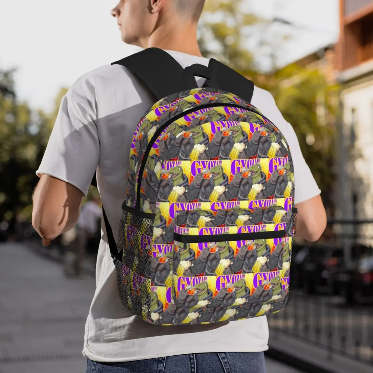 Dorohedoro Anime Kaiman Eating Gyoza Backpack Student BookBag Children School Bag Laptop Shoulder Bags for Boys Girls