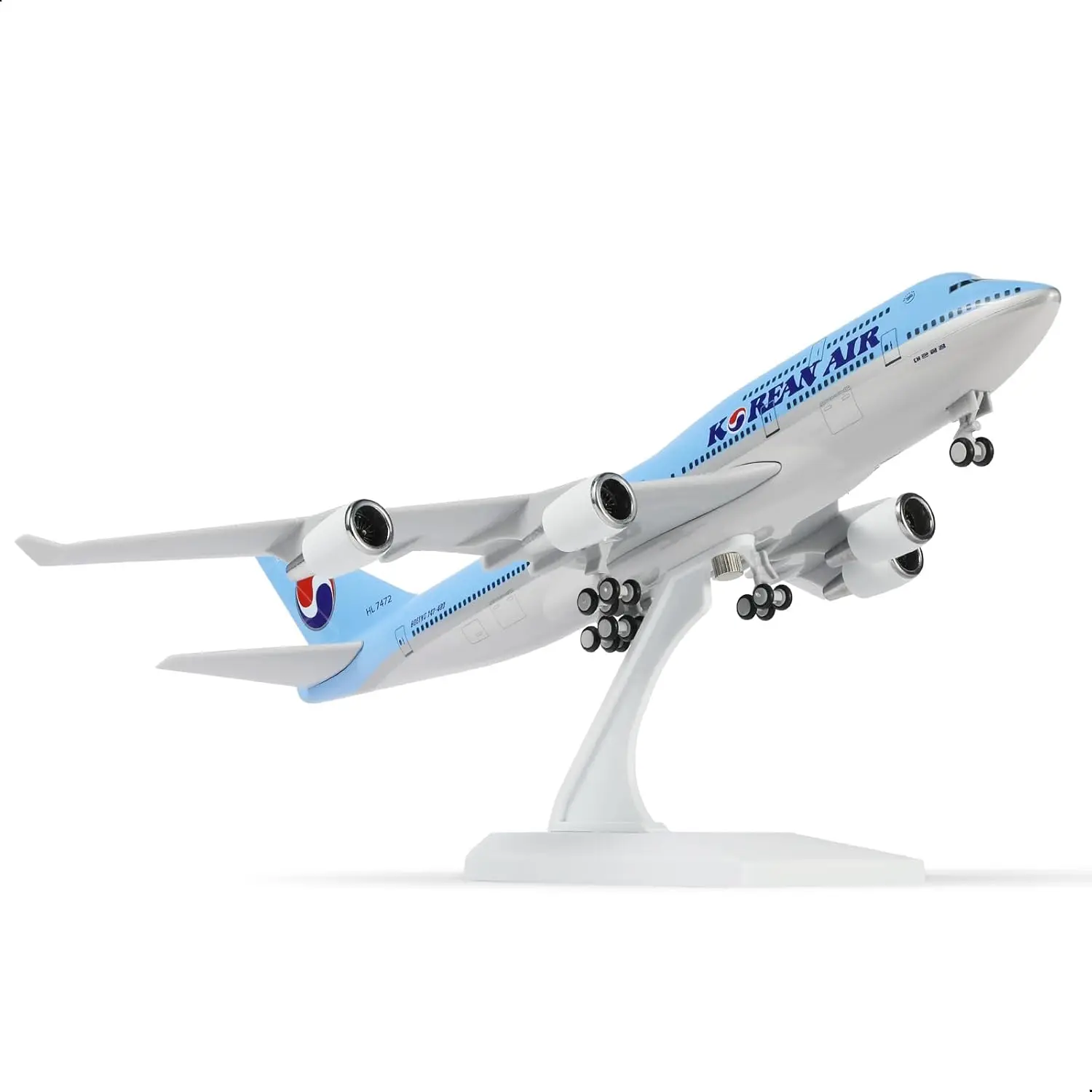 

1/240 Scale Korean B747 Airplane Model Kit Diecast Resin Airplane Model with Stand Wheel for Collections and Displays or Gift