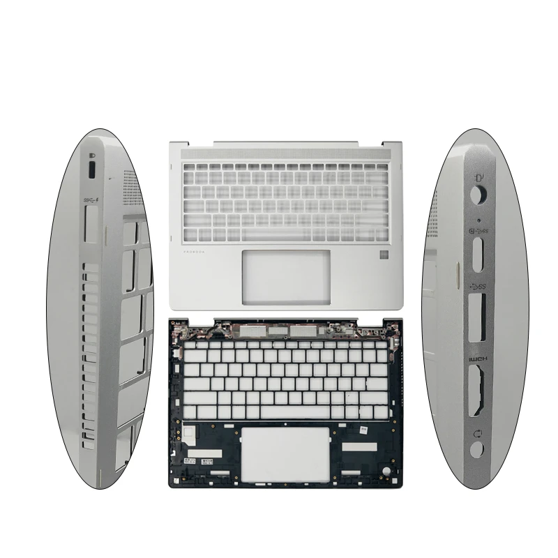 Imagem -06 - Yuebeisheng-lcd Tampa Traseira para hp Probook Moldura Palmrest Superior Caixa Inferior Prata Novo Original X360 430 435 g7