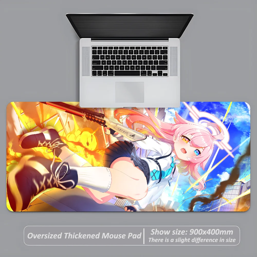 B-Blue A-Archive T-Tsukatsuki Rio Mousepad Large Anti-Slip Mouse Pad Stitched Edges Mat Durable Desk Laptop Gaming Keyboard Pad