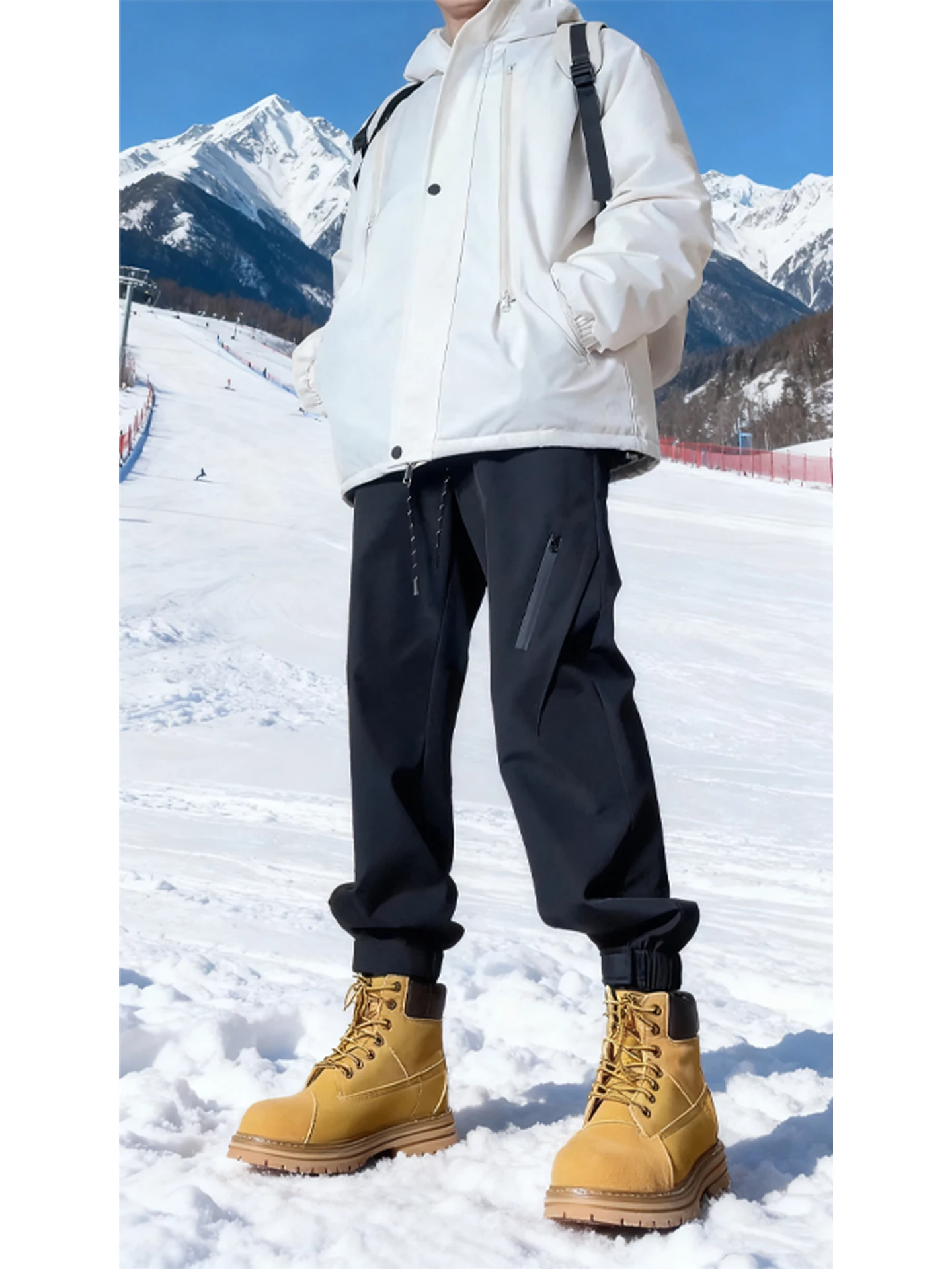 

Водонепроницаемые ветрозащитные брюки для катания на лыжах с флисовой подкладкой, мужские рабочие брюки, тактические брюки-карго, молодежные зимние брюки