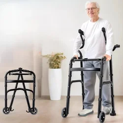 Rehabilitation Arm Training Crutches Walker,Disabled Mobility Walking Stick Chair ,Four-Legged Armrest Frame,Walkers for Elderly
