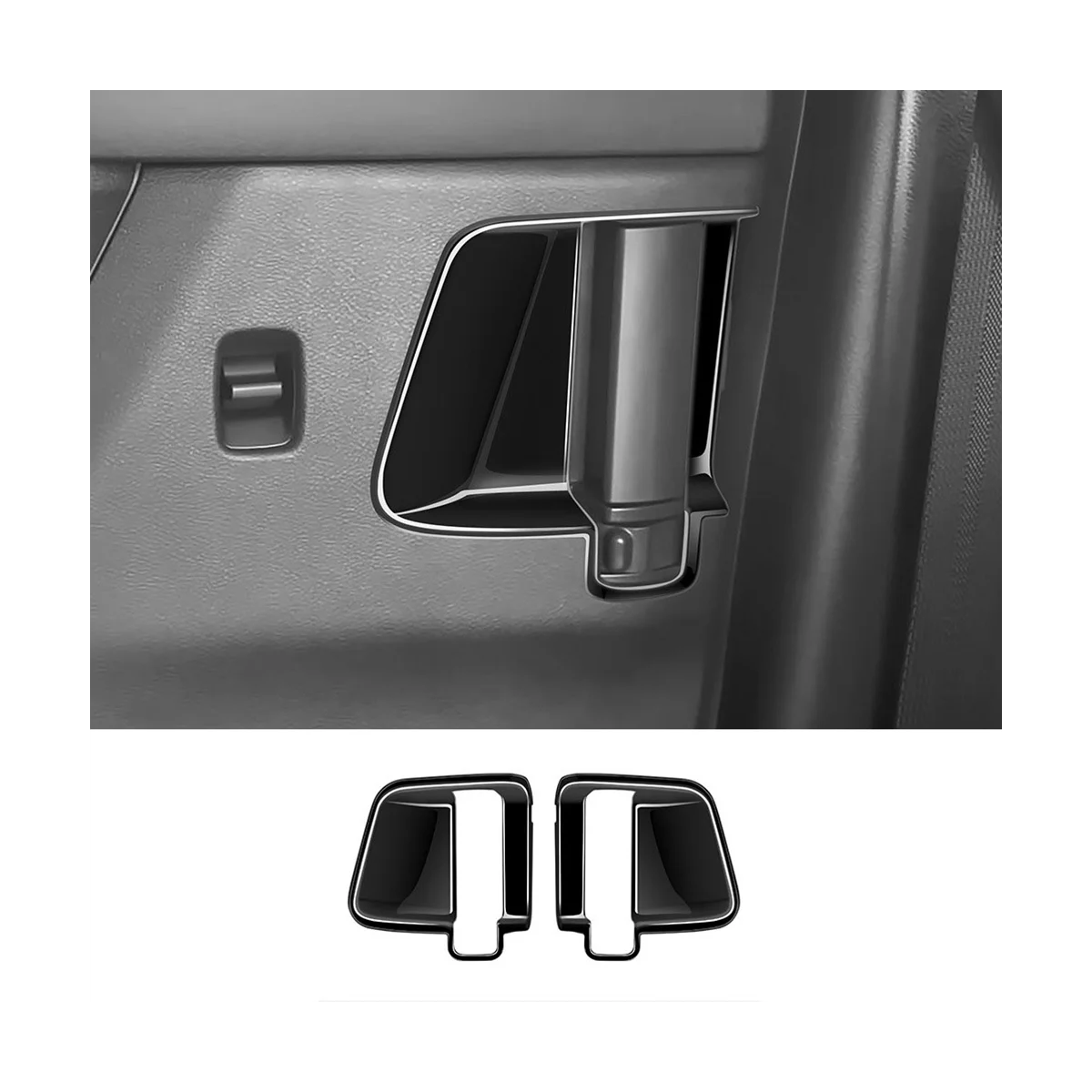 Bright Black Texture Middle Door Inner Handle Bowl Cover Trim for Nissan SERENA C28 2022-2023 Car Accessories