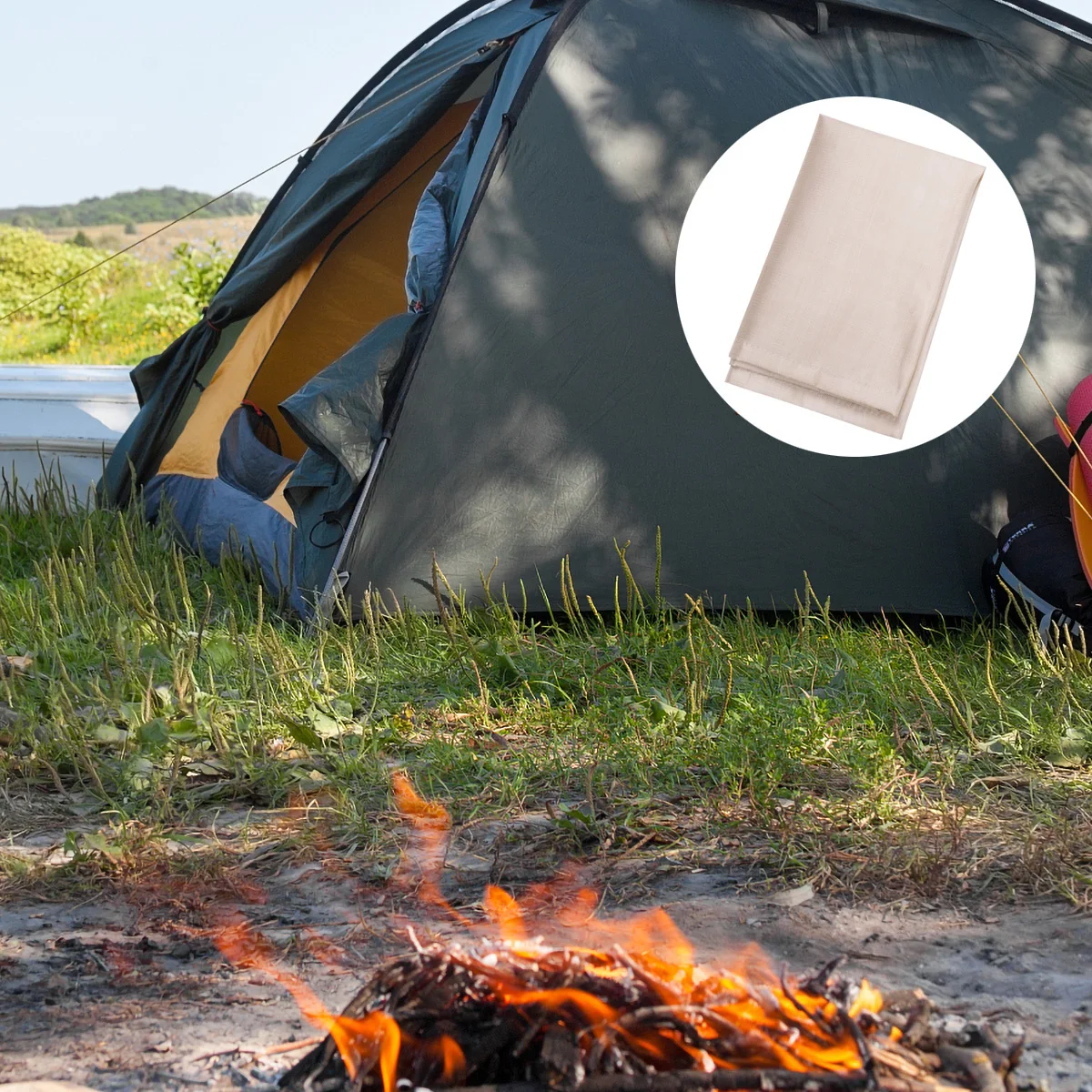 1 قطعة مقاومة درجات الحرارة العالية بطانية حريق لهب القماش للمنزل المطبخ التخييم الطوارئ العزل الحراري النار #4