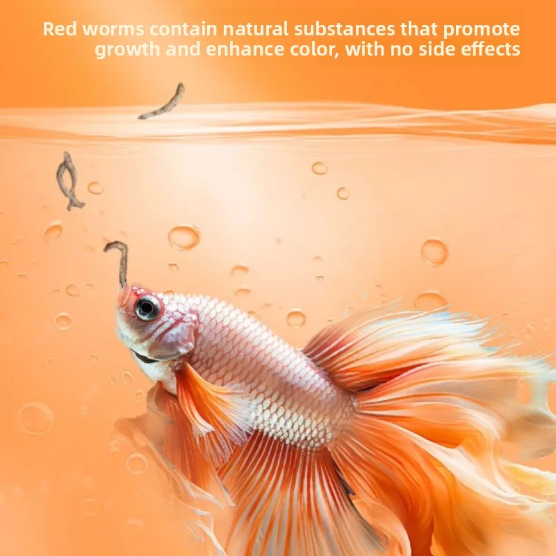 BESSN Freeze-Dried Bloodworms for Fish & Aquatic Pets - All-Natural Food for Guppies,Tropical Fish,Axolotls&Semi-Aquatic Turtles