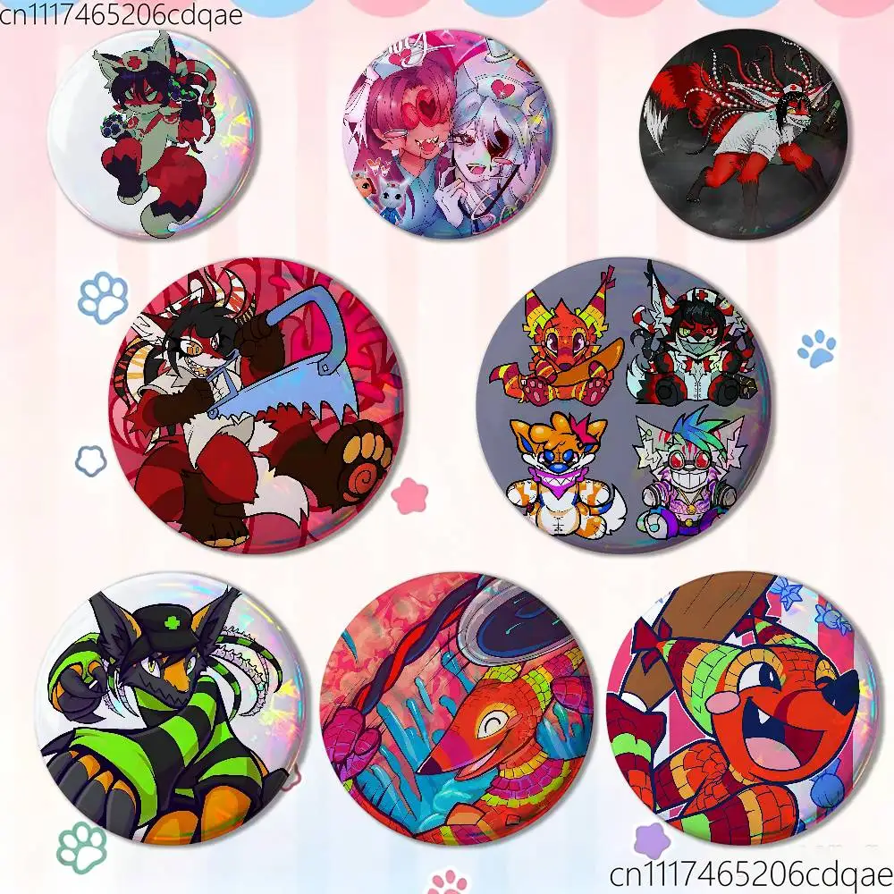 For Nurse Renard art LapFox Trax Badges Button Round Creative Pin Brooch Badge Bag Decor Accessories Fans Collect Friends Gifts