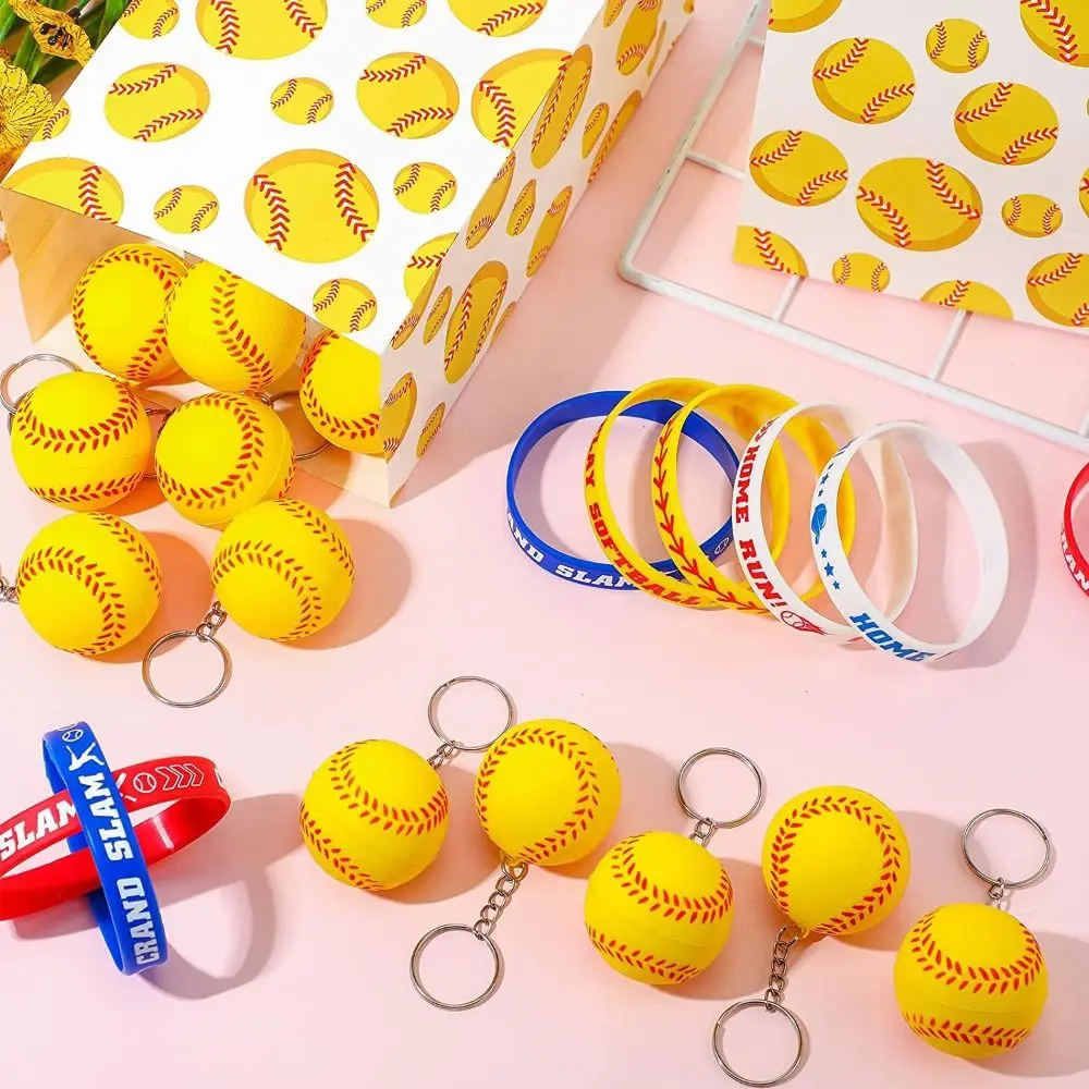 PU Leather Basketball Ball Keychains Baseball Golf Simulation Soccer Keychain Creative Volleyball Football Pendant Backpack