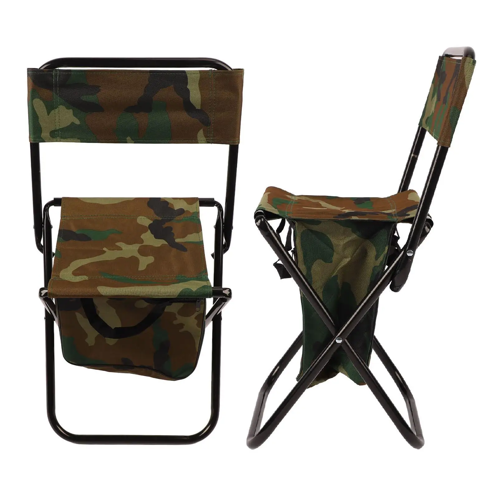 Durable Oxford Cloth Camping Chair - Heavy-Duty Folding Design with Rivet Connection for beach & Outdoor Use