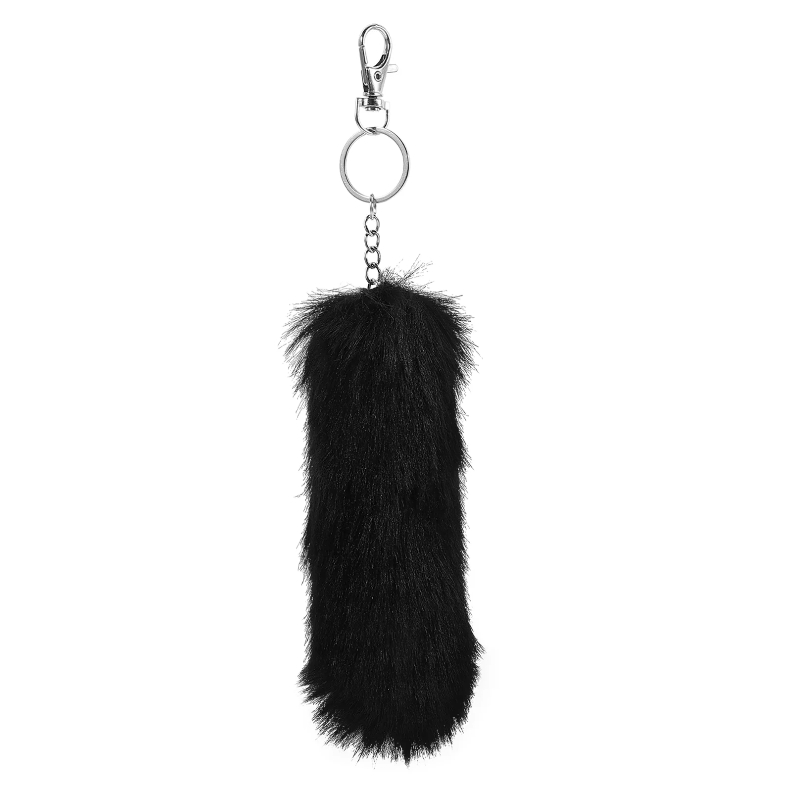 

Cute Wallet Tail Keychain Car Chains Women Black Decorative Adorable Fluffy Miss