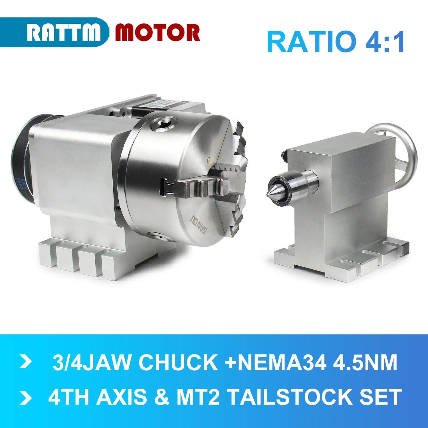 Imagem -06 - Loop Fechado Servo Motor Cnc Boca Kit de Eixo ou Mandíbula K11 K12 Chuck 130 mm Nema 34 30 mm Hole Tailstock