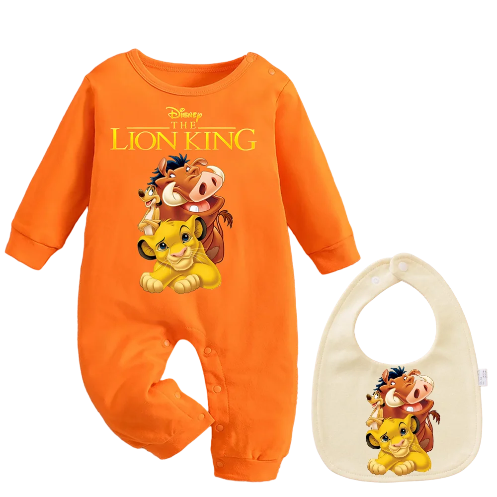 

Lovely Cartoon Cotton Baby Crawling Suit & Saliva Towel 0-6 Months