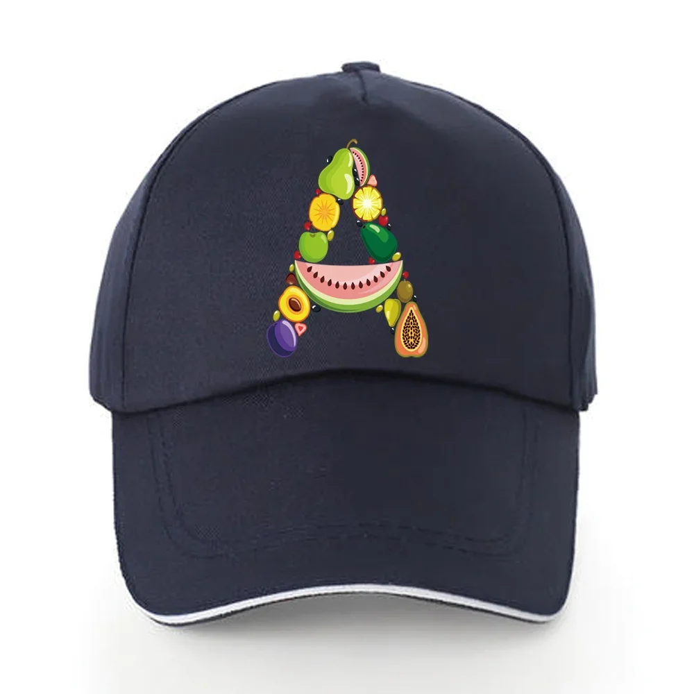 Men Casual Baseball Caps Women UV-proof Visors Hats Adjustable Dad Cap Fruit Letter Print Pure Cotton Back Buckle Hat Wholesale 5
