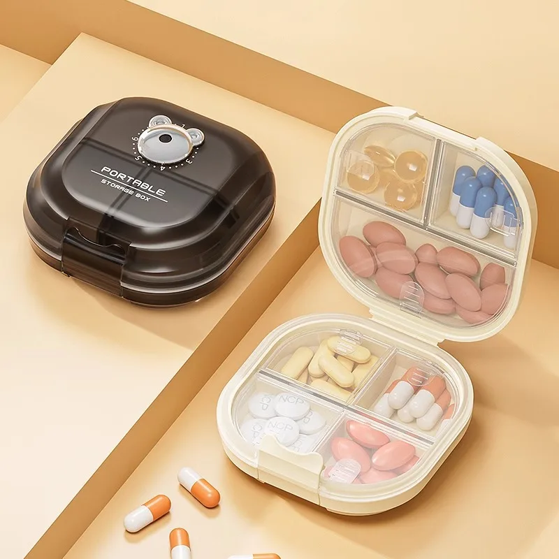 Wholesale Waterproof 7-day Pill Storage Box Organizer Medicine Small Mini Pill Box Plastic Cutter Weekly Portable Pill Box