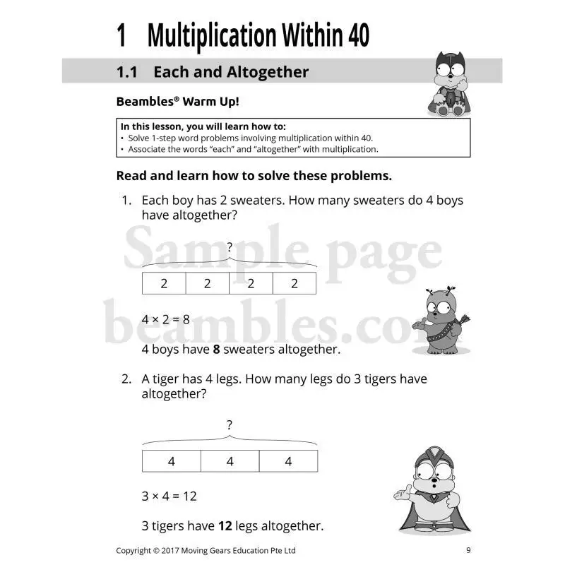 Beambles Mathematics StepByStep مشاكل الكلمات الابتدائية 1 كتاب 2 BEAMBLES BEAMBLES 9789814717328 كتاب