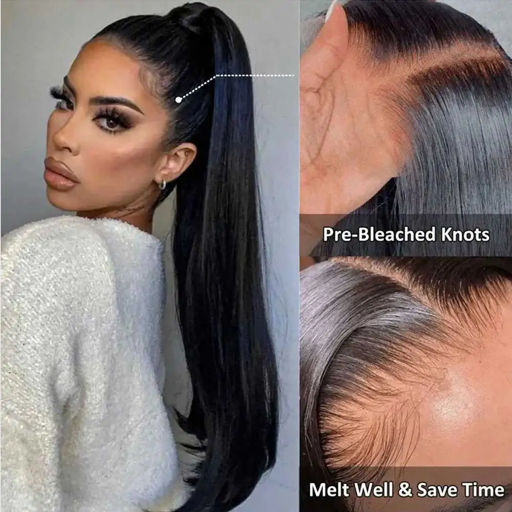 

360 Полный парик шнурка Человеческие волосы Предварительно вырезанные 180 Плотность Невидимый шнурок 360 Парик фронта шнурка Бесклеевой парик 32-дюймовый парик из человеческих волос