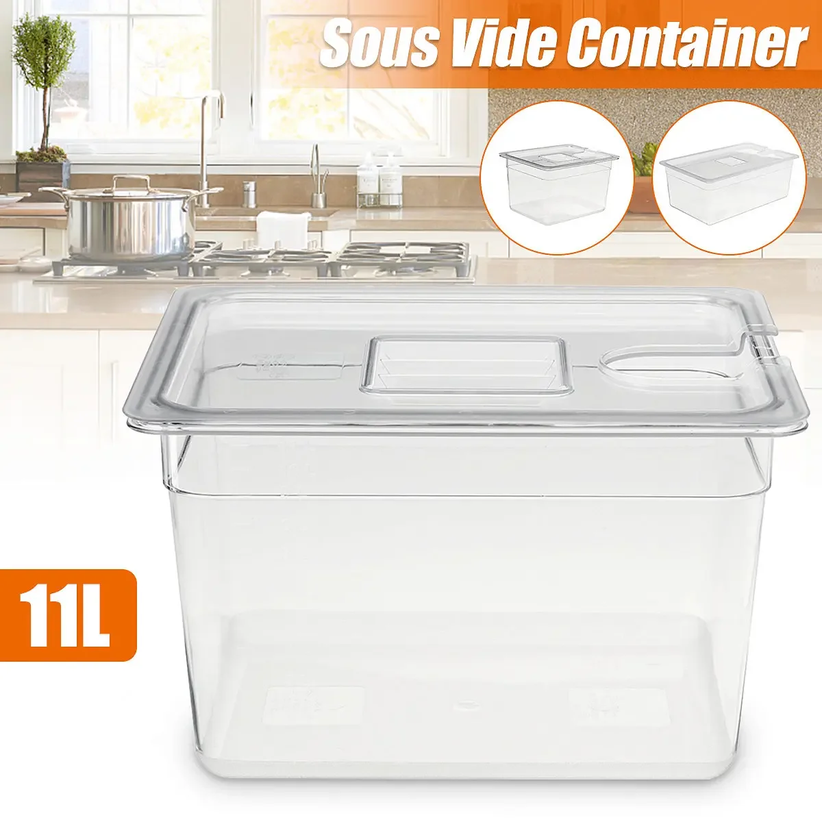 6L 11L Sous Vide Container Water Tank with Lid  Circulator Sous Vide Cooking Immersion Slow Cooker Cooking Tool Ollas arroceras