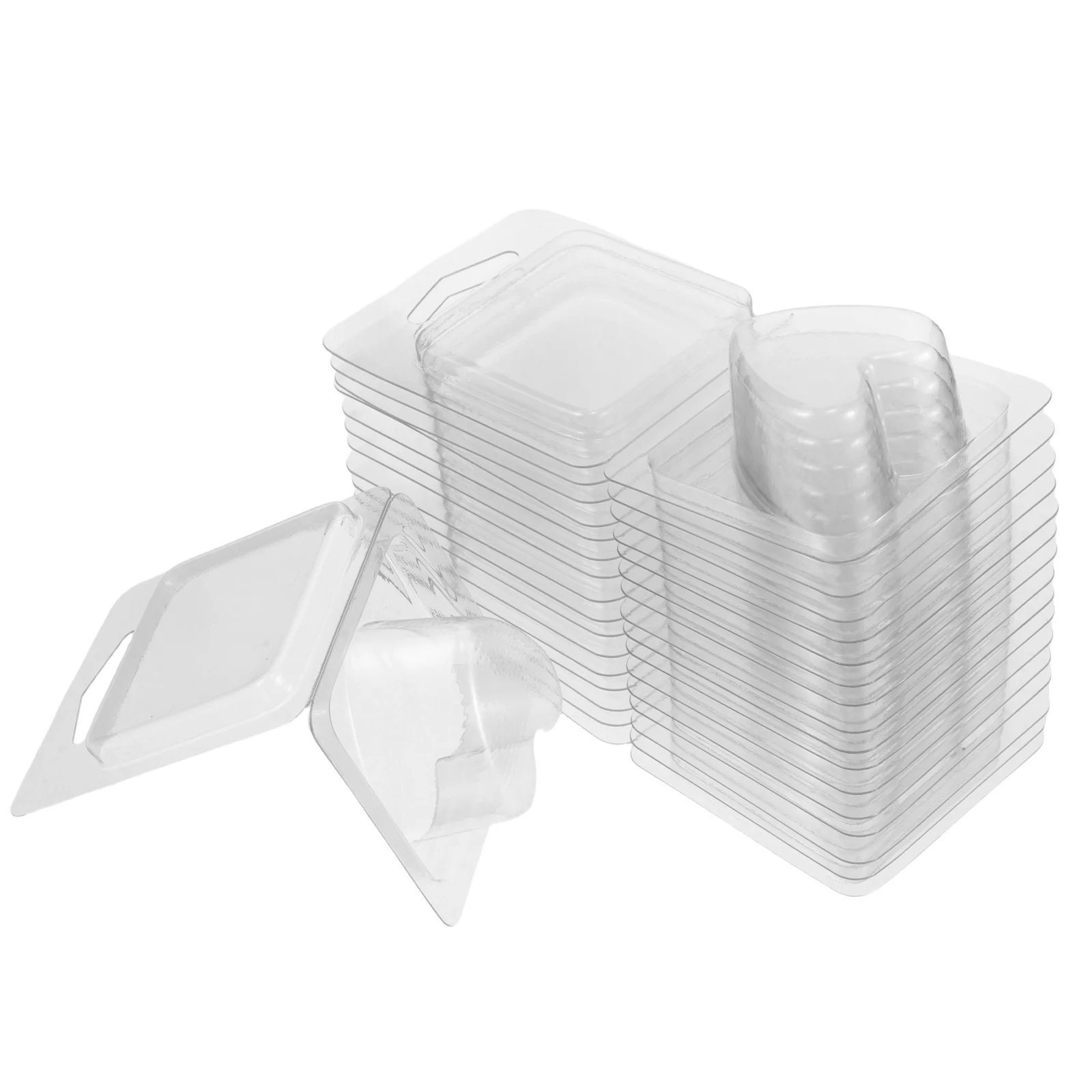

100Pcs Wax Melt Clamshell Containers Transparent Plastic Heart Wax Mold Making Supplies Aromatherapy Aromatherapy Mold