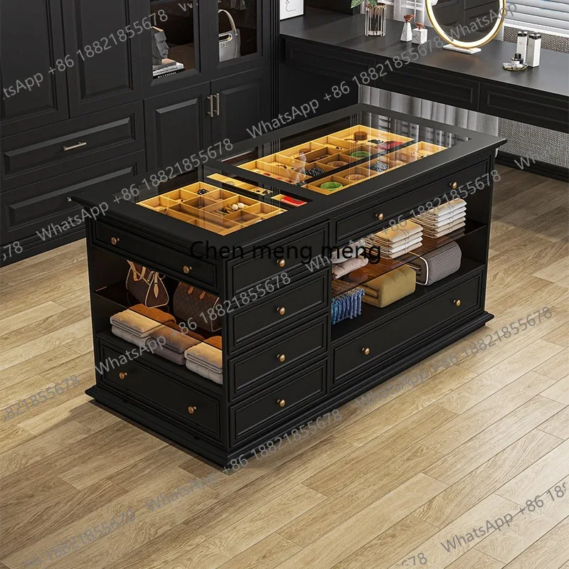 

Французский ретро-шкаф для демонстрации украшений, домашний гардеробный шкаф, островной шкаф-платформа, напольный шкаф для хранения вещей в спальне