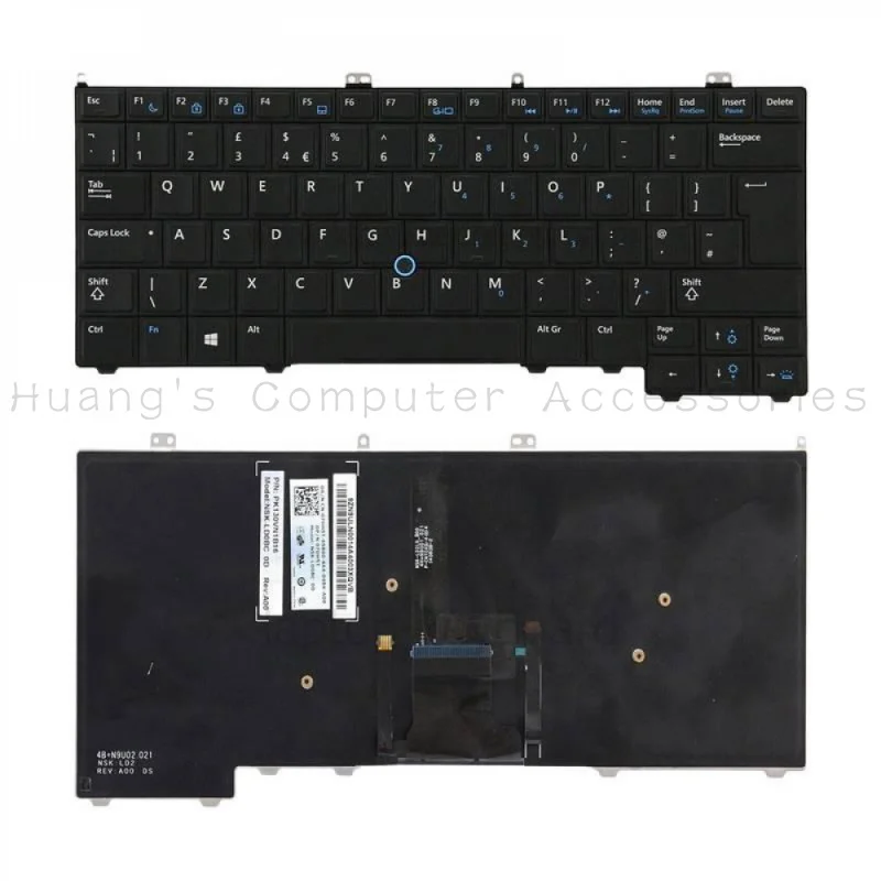 SS+New Black US Layout Backlit Laptop Keyboard With Pointer For Dell Latitude 12 7000 E7240 E7440 Replacement Part