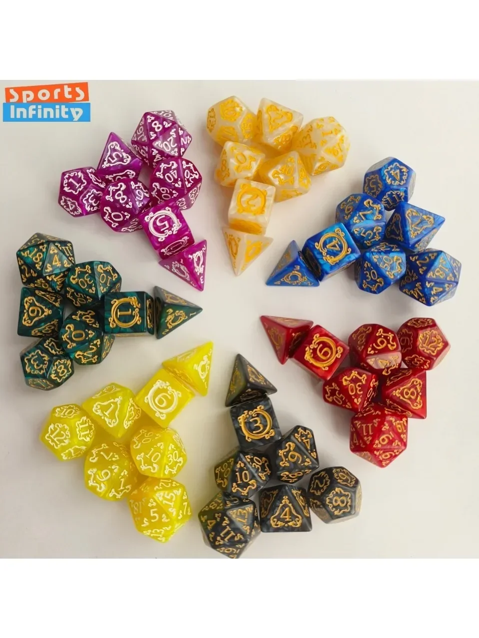 7 pièces/ensemble de dés numériques à motif de Dragon pour DND Rpg Trpg COC Cthulhu, jeu de société de groupe de course, jeu de dés Dnd, dés polyédriques