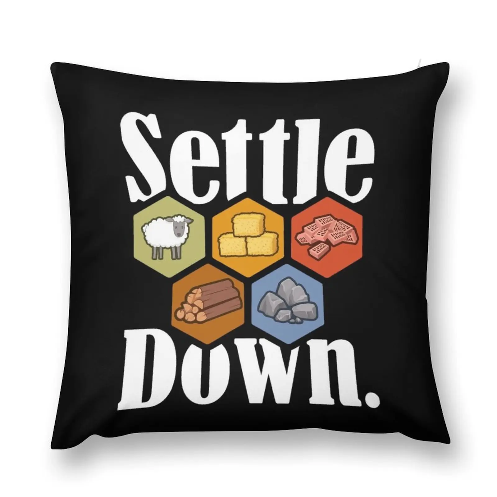 

Settle Down Board Game Night Longest Settlers Sheep Ore Role Throw Pillow pillow pillowcase Pillow Case Christmas