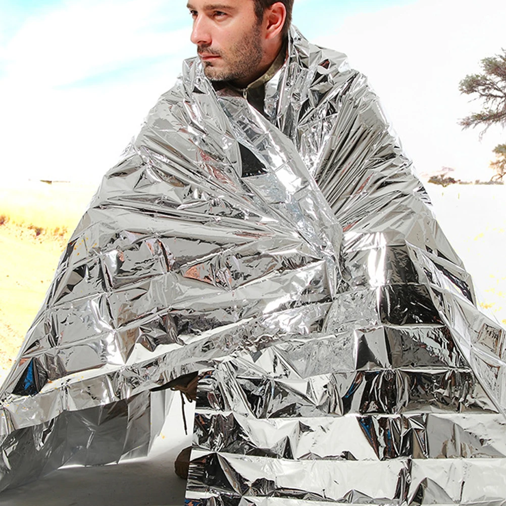 

4pcs Insulation Blanket Emergency Thermal Safety Camping Outdoor Packable Coating Heat Foil Rescuing Survival Warm First Aid