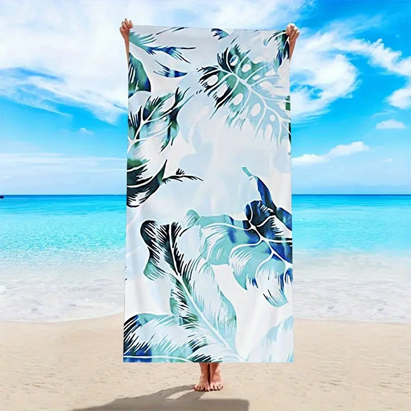 

Beach Towel Tropical Leaf Style Printed Pattern Sun Protection Windproof Suitable for Swimming Pool Camping Travel Blanket