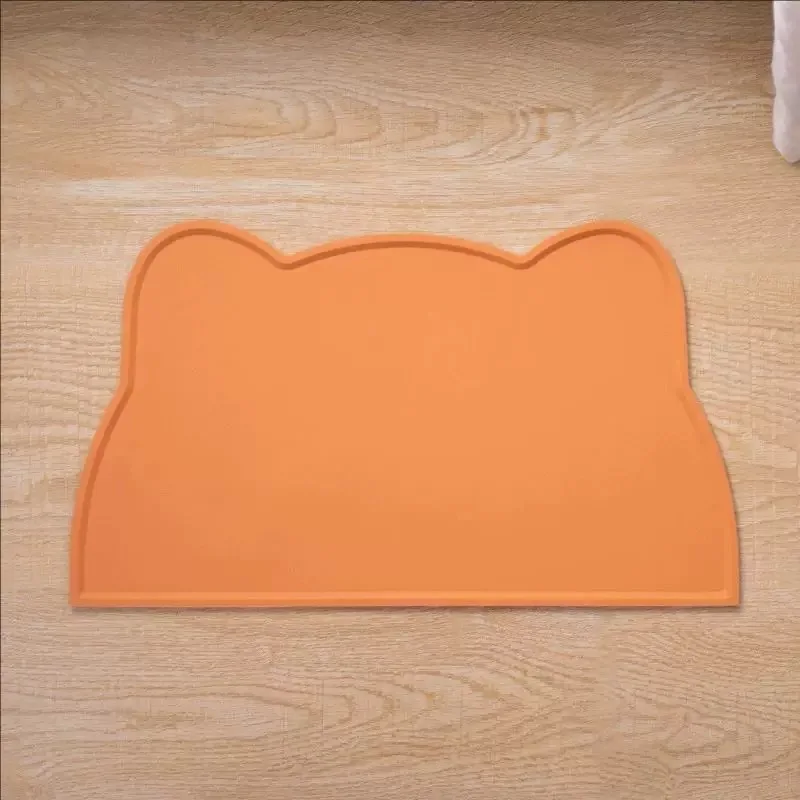 1 Stück Katzen- und Hunde-Essmatte, Silikon-Haustiermatte, Katzenkopf-Design, Leicht zu Reinigen, Anti-Überlauf, Wasserdicht und Rutschfeste Matte