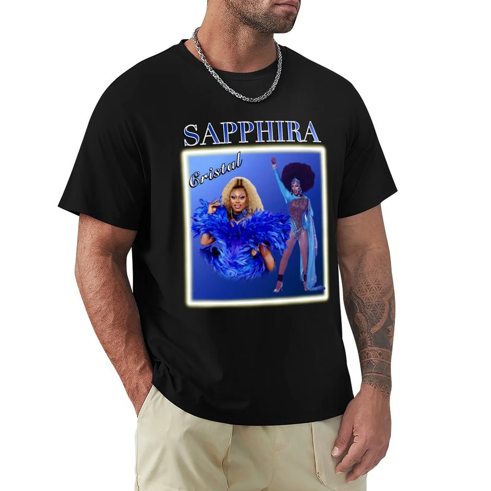 

Sapphira Cristal Drag Race Queen T-Shirt quick drying anime blacks Men's cotton t-shirt