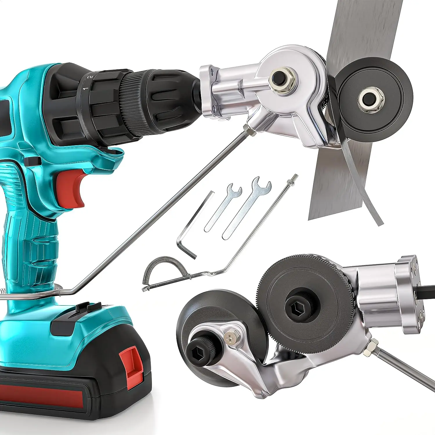Broca Elétrica Cortador Placa com Adaptador Metal Nibbler Broca Anexo Faca de Chapa Metálica Ferro de Corte Aço Cobre Diy